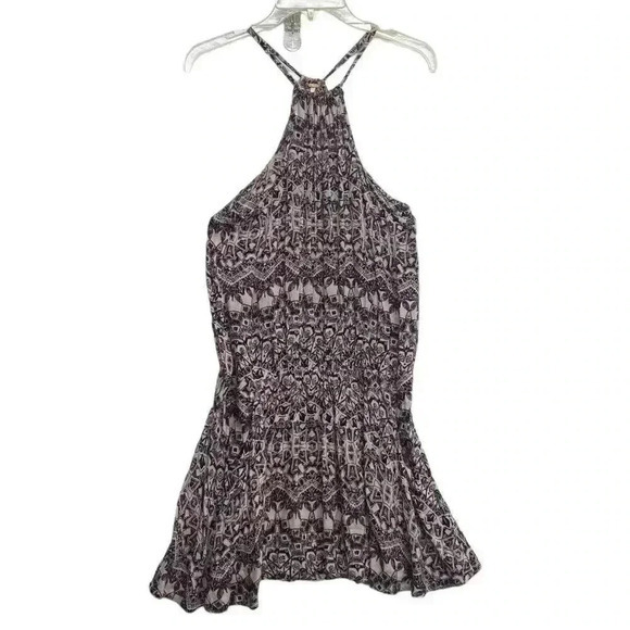Free People Dresses & Skirts - Free People Size XS Simone Batik Print Drop Waist Halter Mini Short Dress